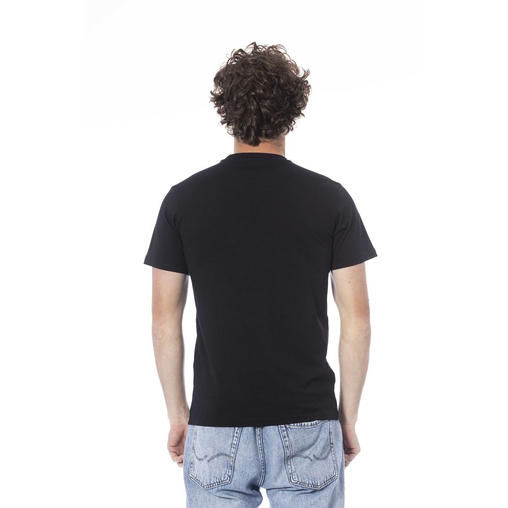 Camiseta de algodón negra para hombre Cavalli Class