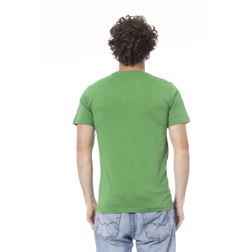 Camiseta de algodón verde Cavalli Class para hombre