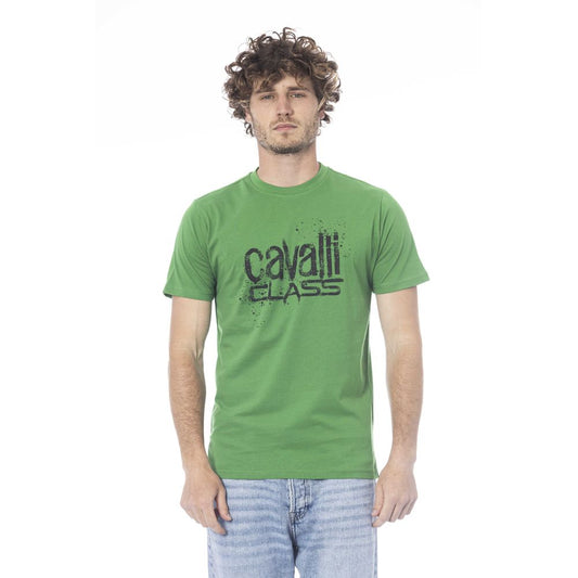 Camiseta de algodón verde Cavalli Class para hombre