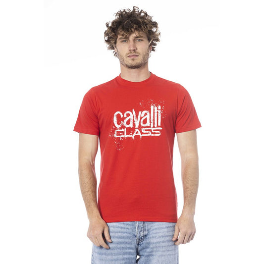 Camiseta de algodón para hombre color rojo Cavalli Class