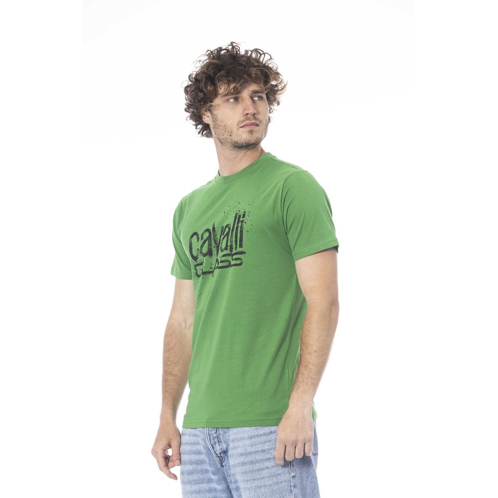 Camiseta de algodón verde Cavalli Class para hombre