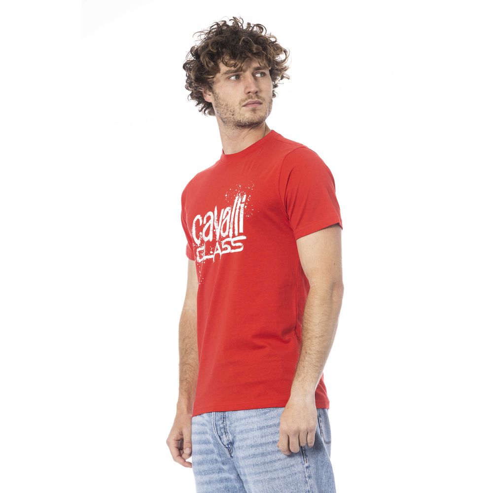 Camiseta de algodón para hombre color rojo Cavalli Class