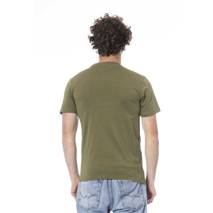 Camiseta de algodón verde Cavalli Class para hombre