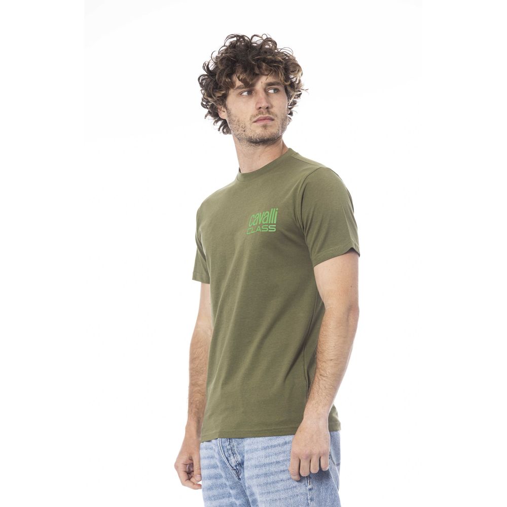 Camiseta de algodón verde Cavalli Class para hombre