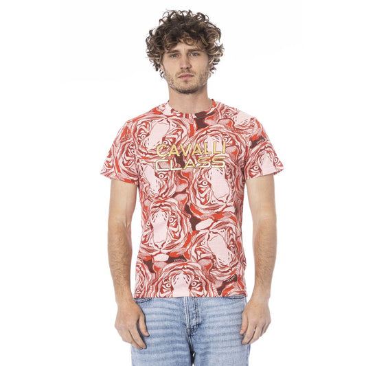 Camiseta de algodón para hombre color rojo Cavalli Class