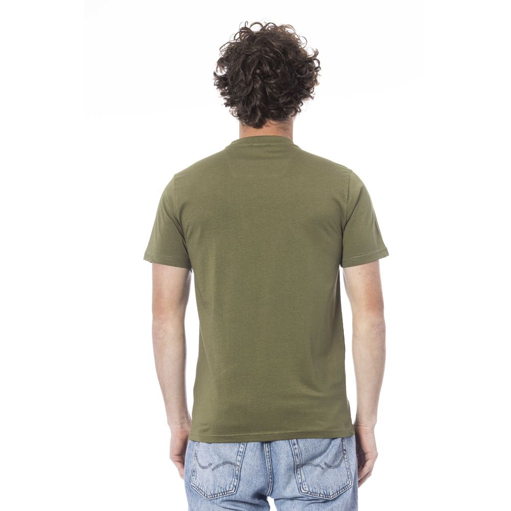 Camiseta de algodón verde Cavalli Class para hombre