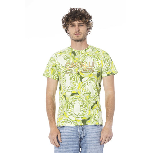 Camiseta de algodón verde Cavalli Class para hombre