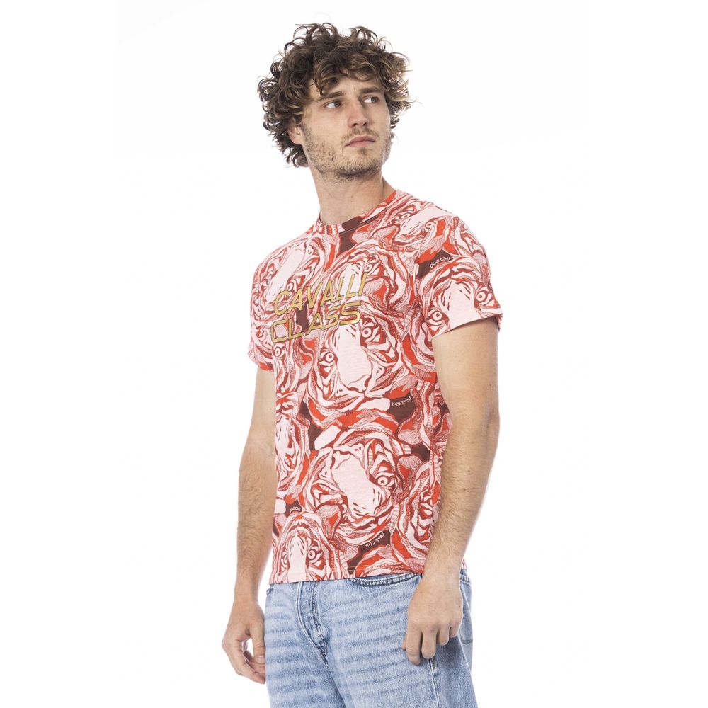 Camiseta de algodón para hombre color rojo Cavalli Class