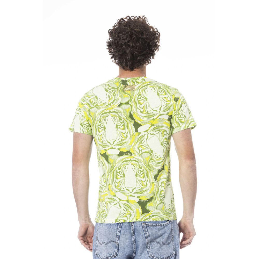 Camiseta de algodón verde Cavalli Class para hombre