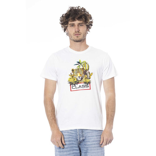 Camiseta de algodón blanca para hombre Cavalli Class