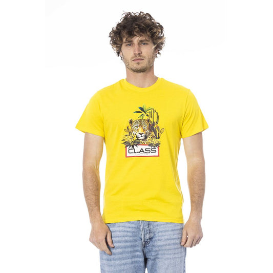 Camiseta de algodón amarilla para hombre Cavalli Class