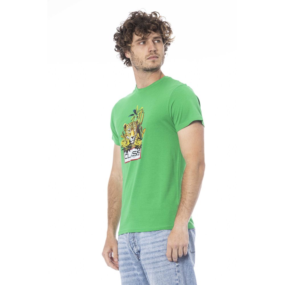 Camiseta de algodón verde Cavalli Class para hombre