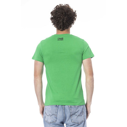 Camiseta de algodón verde Cavalli Class para hombre