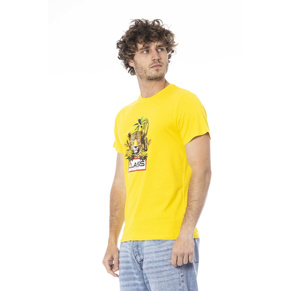 Camiseta de algodón amarilla para hombre Cavalli Class