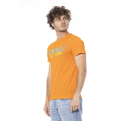 Camiseta de algodón color naranja para hombre Cavalli Class