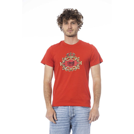 Camiseta de algodón para hombre color rojo Cavalli Class