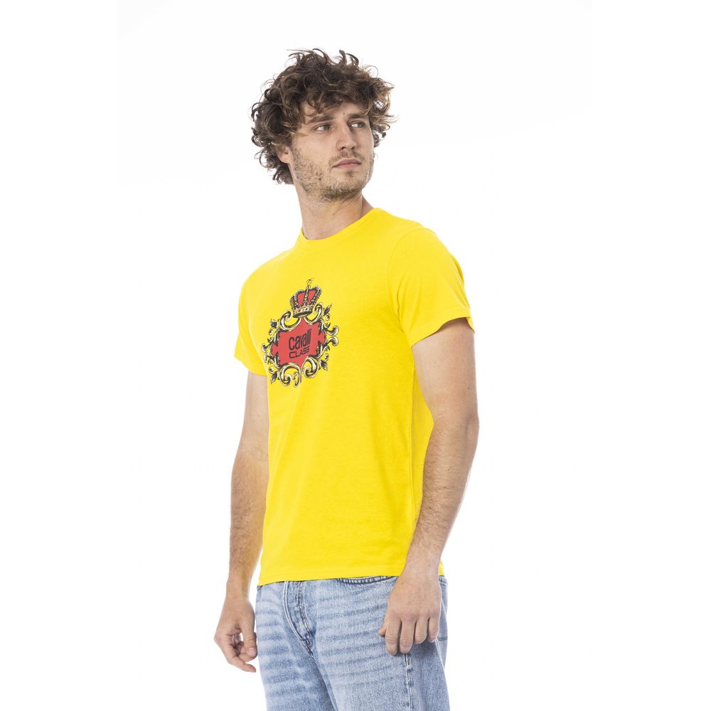 Camiseta de algodón amarilla para hombre Cavalli Class