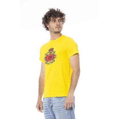 Camiseta de algodón amarilla para hombre Cavalli Class