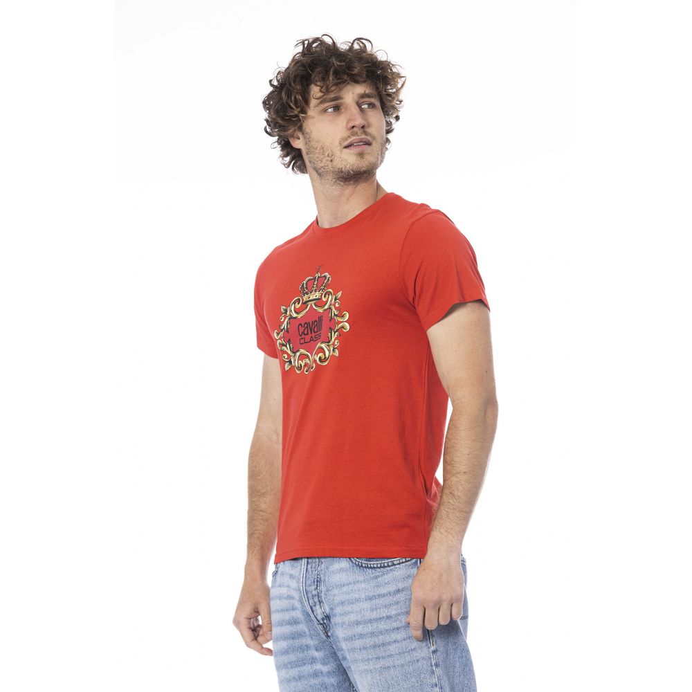 Camiseta de algodón para hombre color rojo Cavalli Class