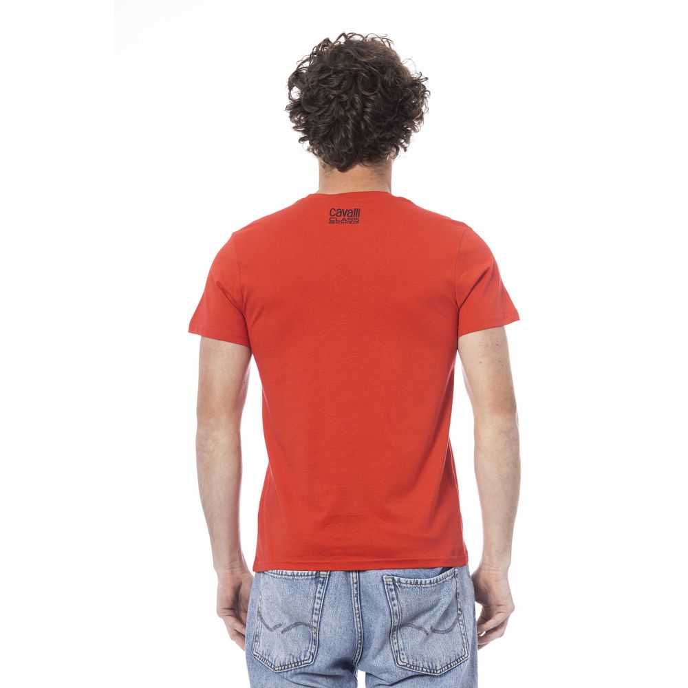 Camiseta de algodón para hombre color rojo Cavalli Class