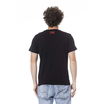 Camiseta de algodón negra para hombre Cavalli Class