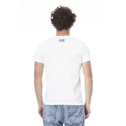 Camiseta de algodón blanca para hombre Cavalli Class