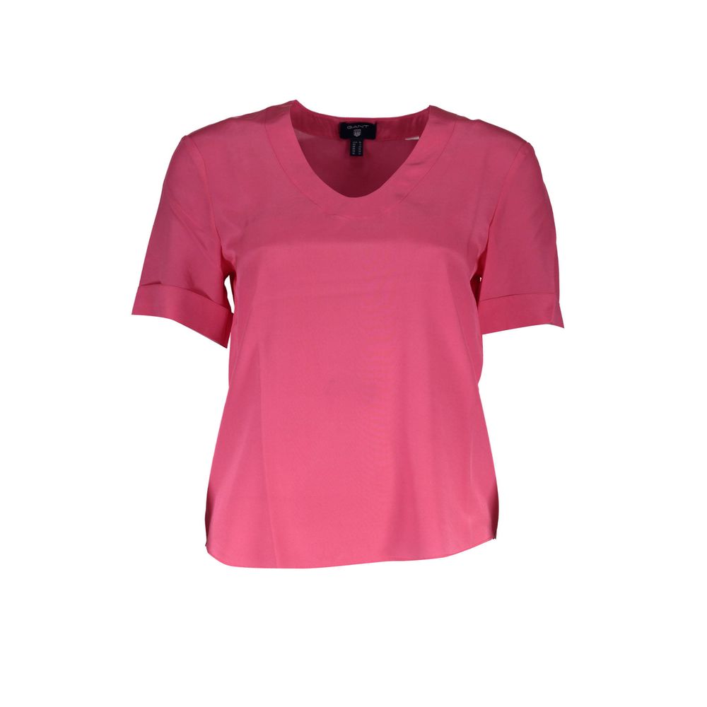 Camisetas y blusas de seda rosa de Gant