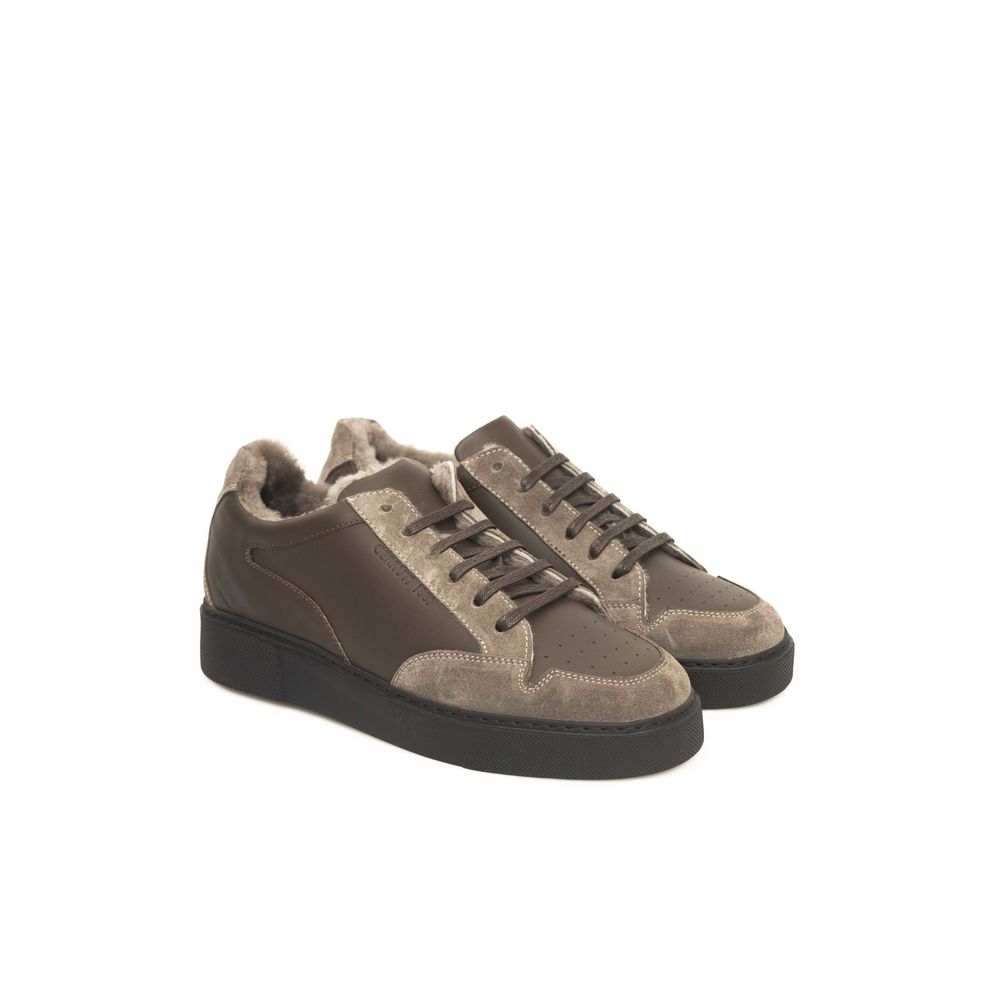 Zapatillas Cerruti 1881 de piel beige para hombre