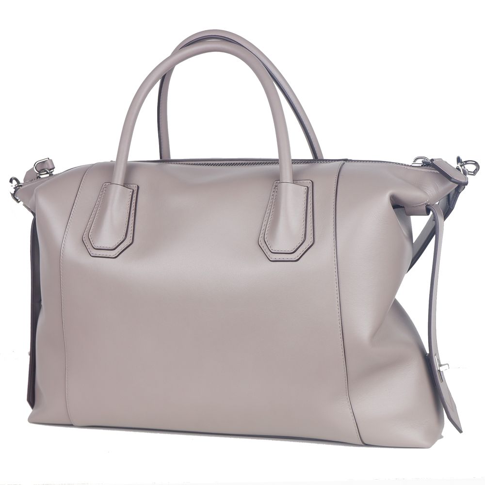 Bolso bandolera de cuero gris
