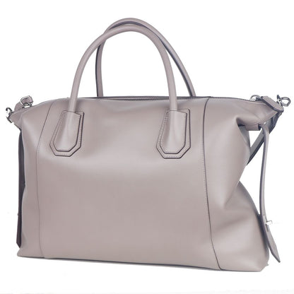 Bolso bandolera de cuero gris