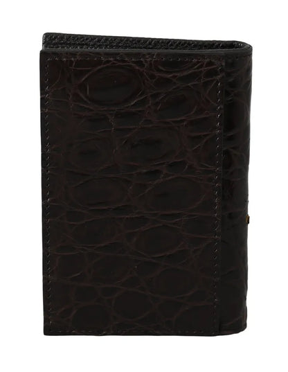 Cartera con funda para tarjetero para hombre 100% Caiman marrón