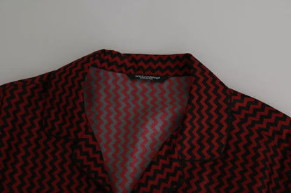 Camisa casual con estampado en zigzag en rojo y negro de Dolce &amp; Gabbana