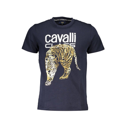 Camiseta de algodón azul Cavalli Class