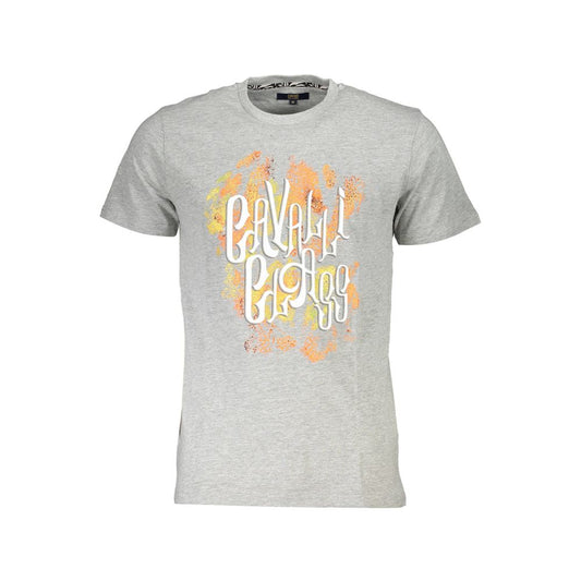 Camiseta de algodón gris Cavalli Class