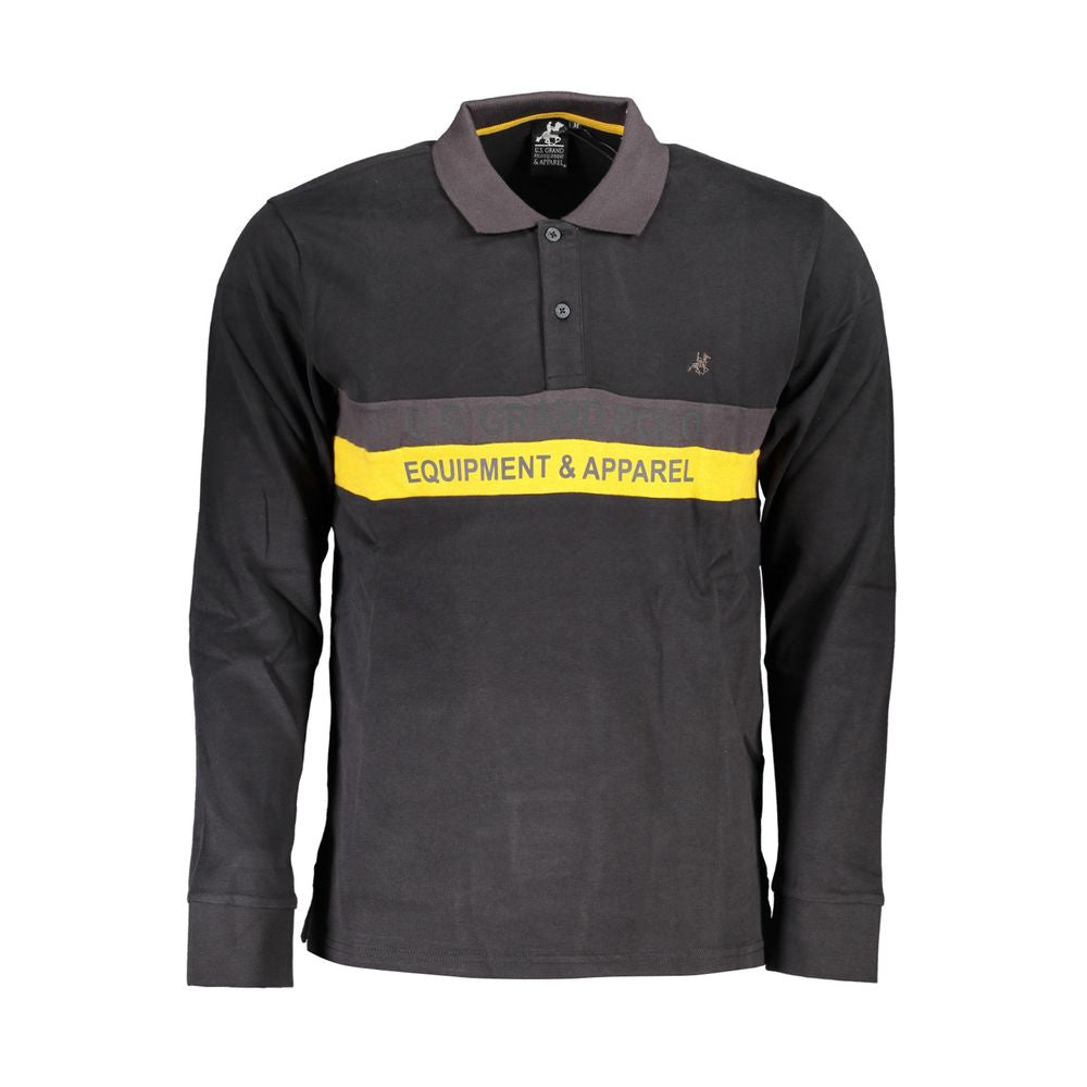 Camisa polo de algodón negra US Grand Polo