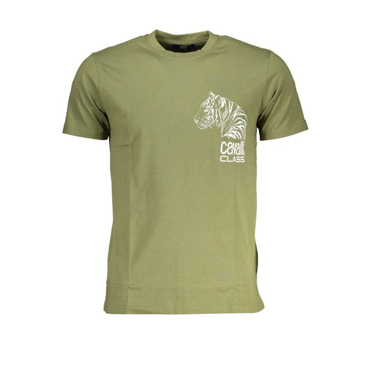 Camiseta de algodón verde Cavalli Class
