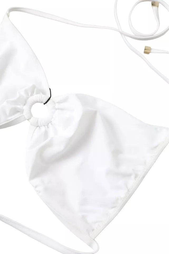 Top de bikini de nailon elástico blanco de Dolce &amp; Gabbana