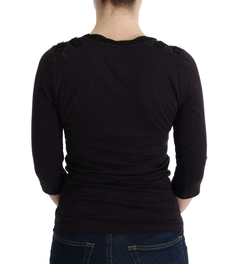 Blusa elegante con cuello en V color morado de Costume National