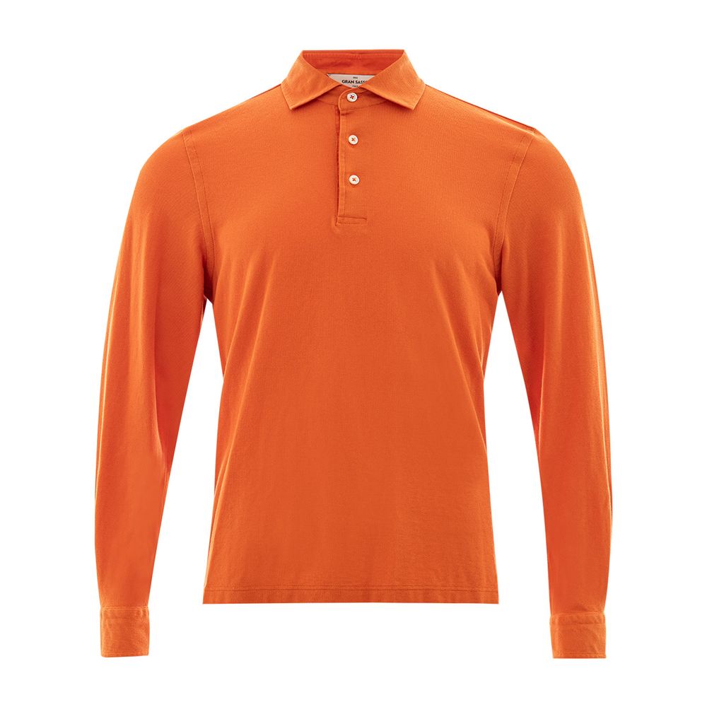 Polo elegante de algodón naranja Gran Sasso para hombre