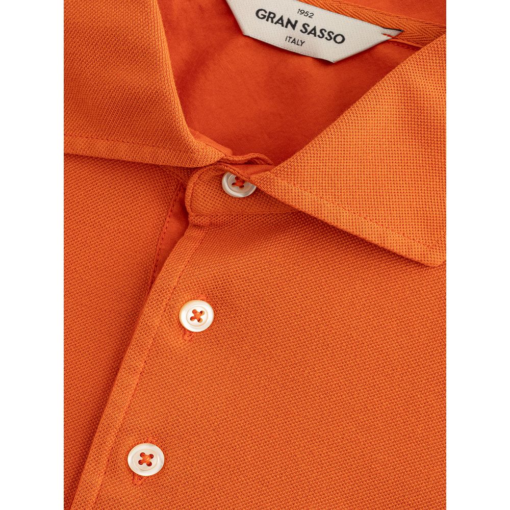 Polo elegante de algodón naranja Gran Sasso para hombre