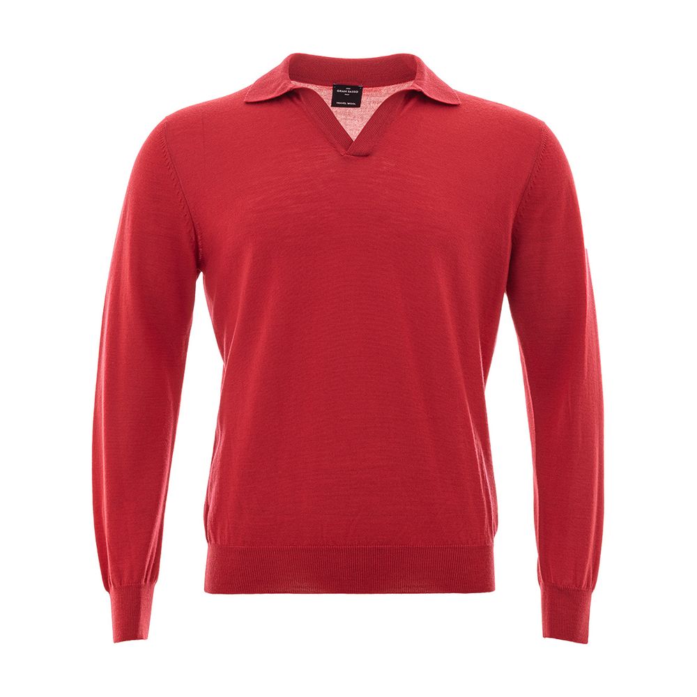 Polo elegante de lana fucsia Gran Sasso para hombre