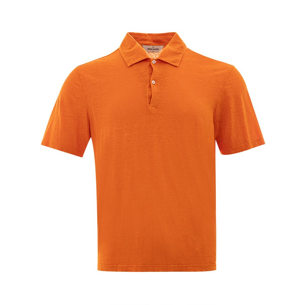 Polo elegante de lino naranja Gran Sasso