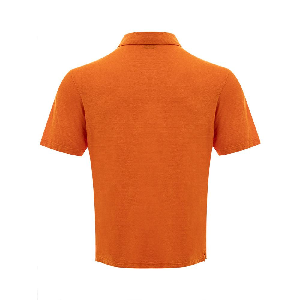 Polo elegante de lino naranja Gran Sasso