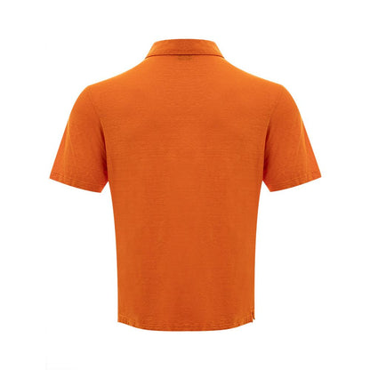 Polo elegante de lino naranja Gran Sasso