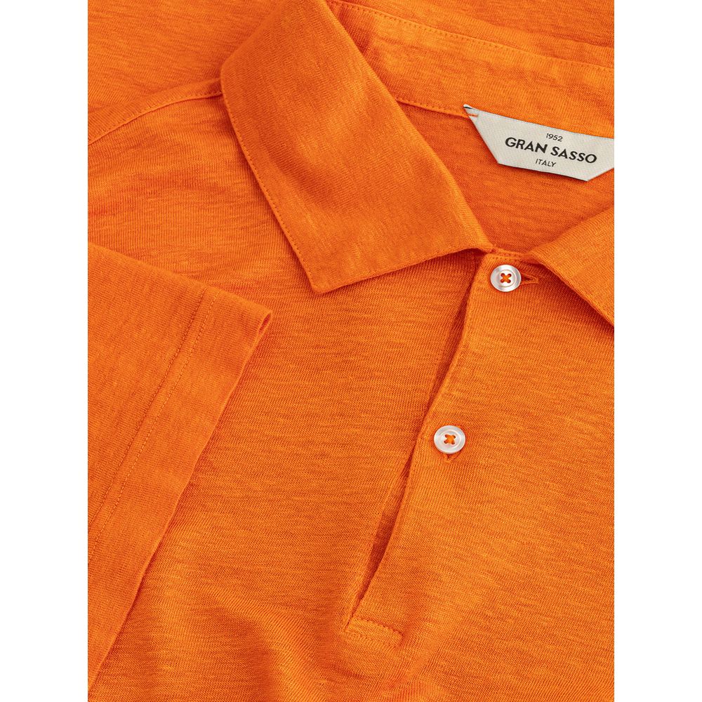 Polo elegante de lino naranja Gran Sasso