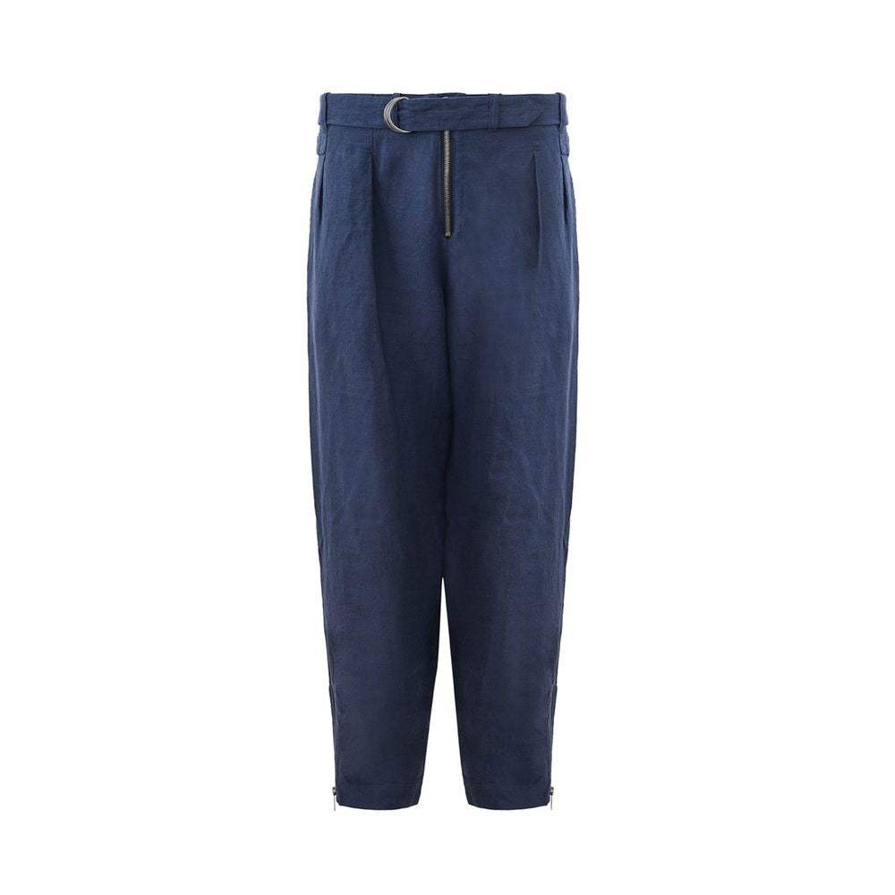 Pantalones elegantes de lino azul Emporio Armani para hombre