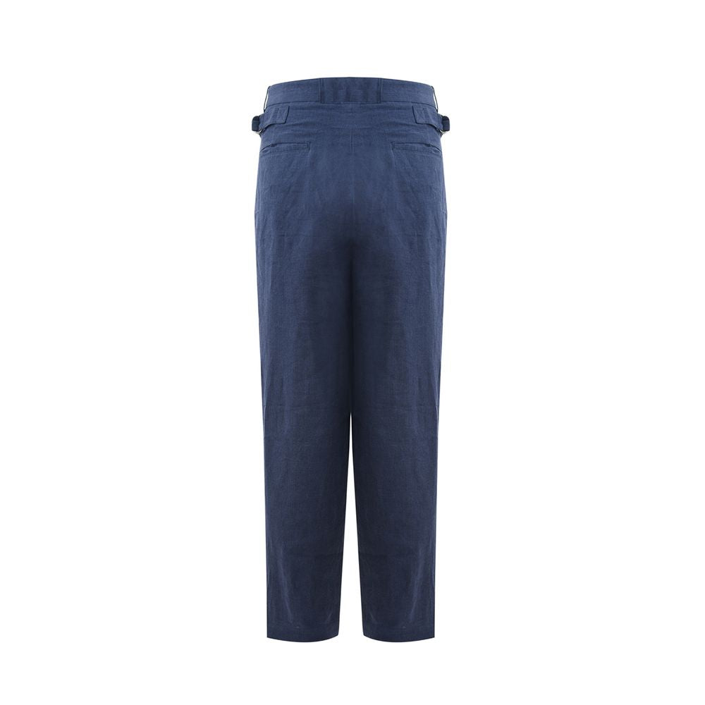 Pantalones elegantes de lino azul Emporio Armani para hombre