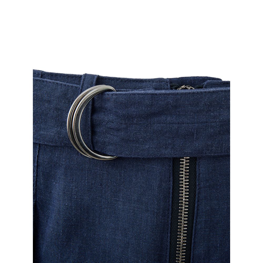 Pantalones elegantes de lino azul Emporio Armani para hombre