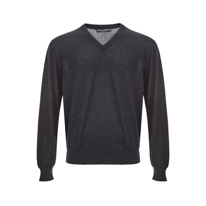 Suéter elegante de cachemira gris de Dolce &amp; Gabbana para hombre