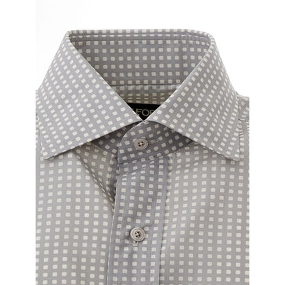 Camisa elegante de algodón gris de Tom Ford para hombre